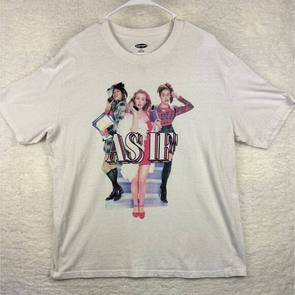 Clueless “As If” Graphic Tee Women’s XL White Retro 90s Movie Shirt - Picture 1 of 9